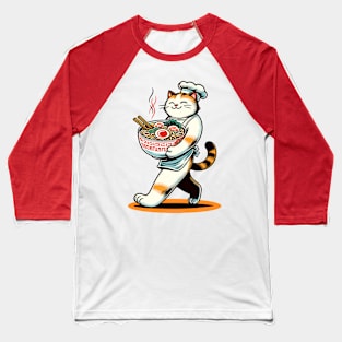 Cat carrying a bowl of ramen Baseball T-Shirt